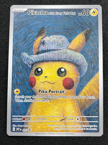 Van Gogh Pikachu With Grey Felt Hat SVP 2023 Pokemon Promo Card