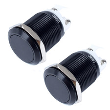 2-Pack 19Mm Latching Metal Waterproof Push Button Switch 12V 24V 110V 250V