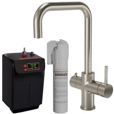 Liquida EBT411BS 4-in-1 gebürsteter Stahl sofort kochendes Warmwasser Küchenarmatur