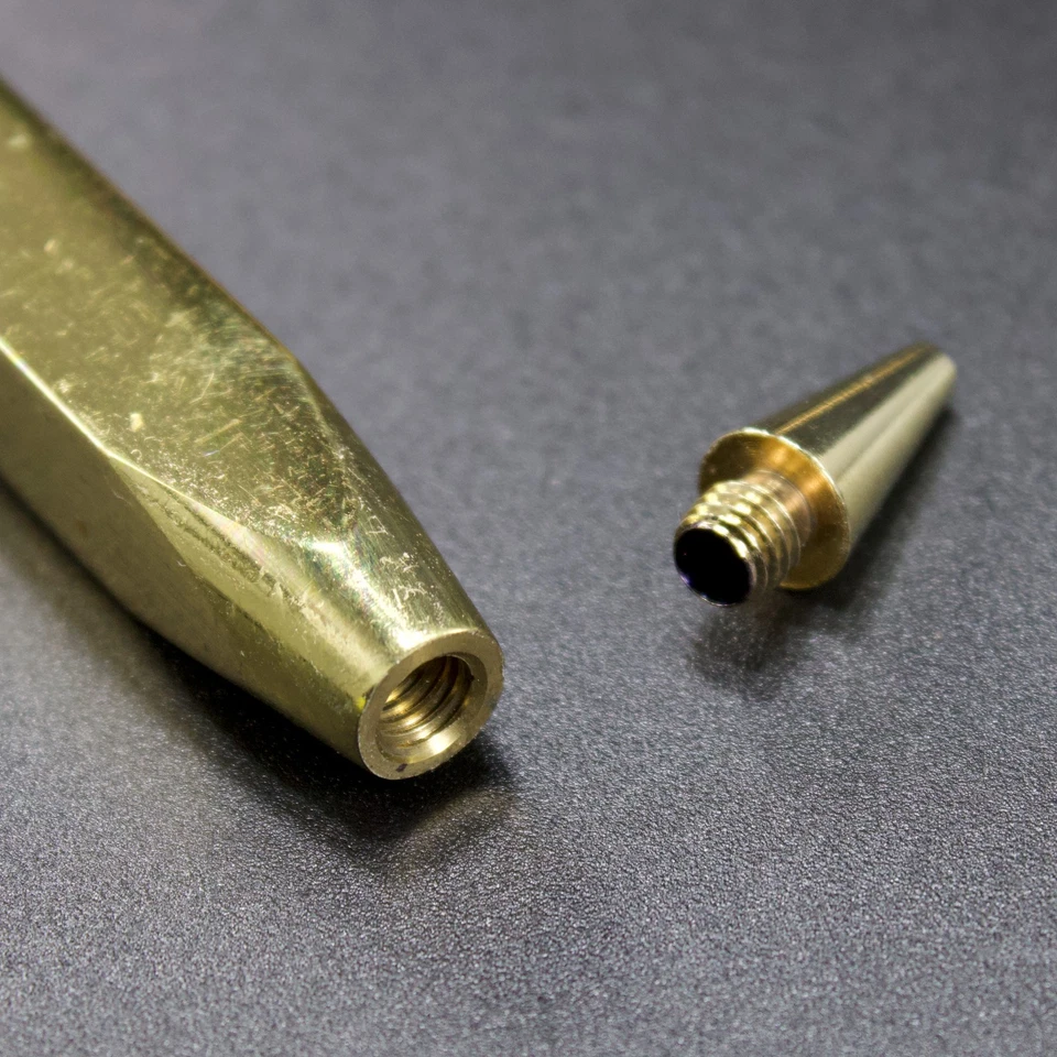 Твердые латунные квадратные шариковые ручки винтажные обработанные со скошенной поверхностью безымянные производители 5,25 дюйма - Изображение 2 из 4