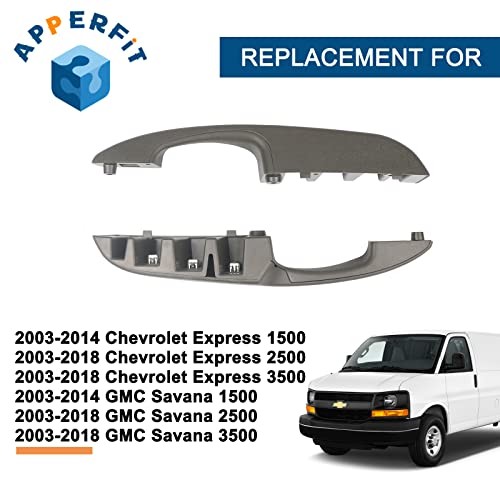  Interior Door Pull Handle (Pair) Compatible with 2003-2018 Chevy Gray/Pewter