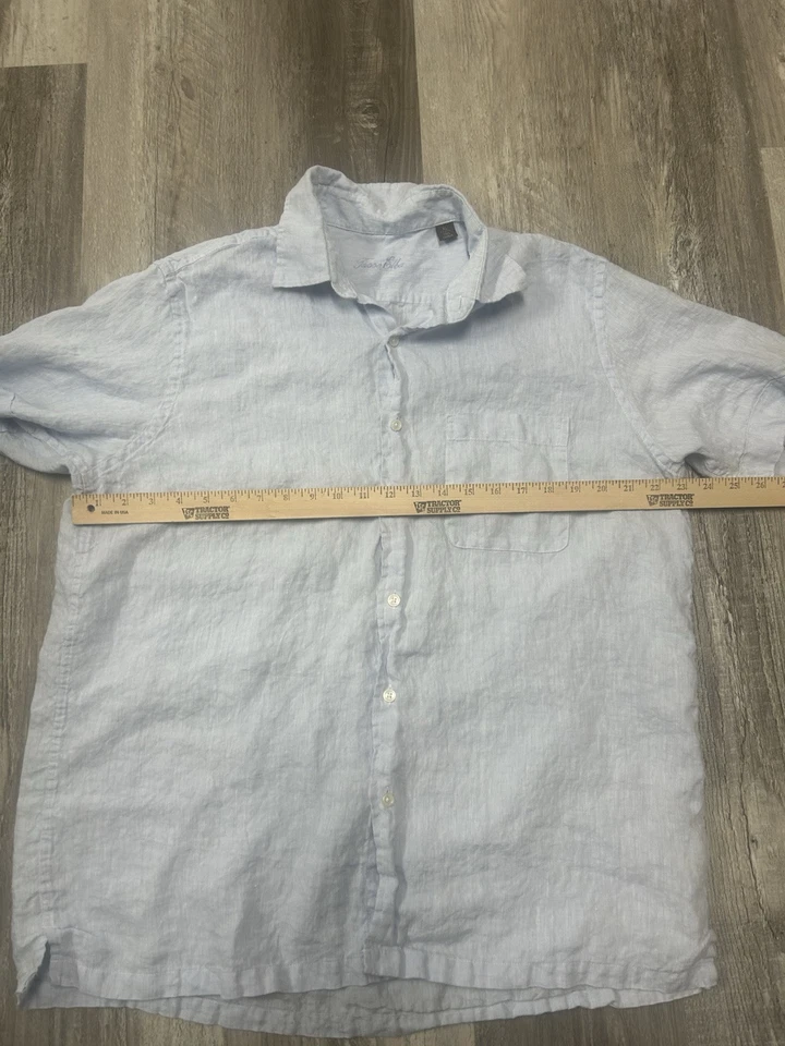 Tasso Elba Men’s Short Sleeve 100% Linen Shirt Size 17-17-1/2 - Image 3 of 4