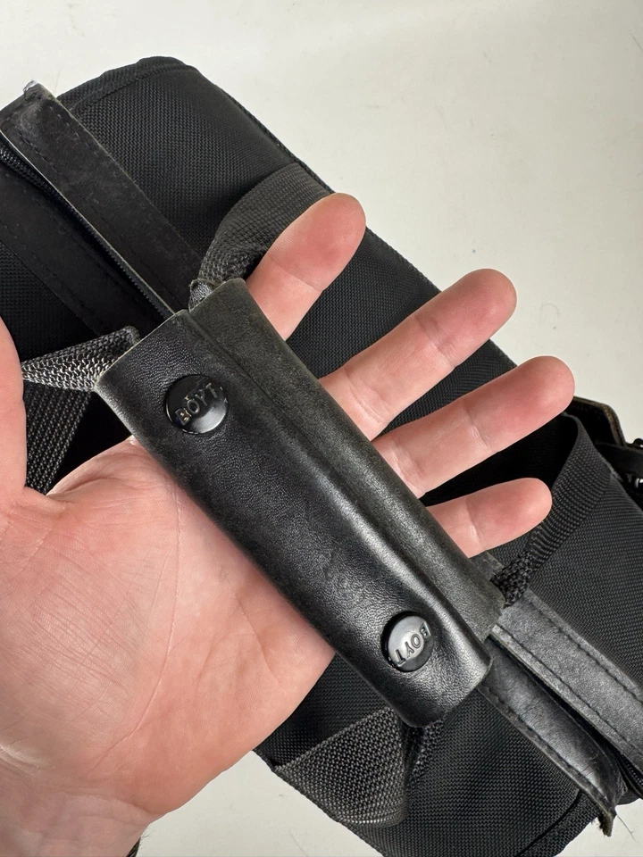 Bolso Cooler Boyt Vintage Nylon Cuero Borde Campamento Pesca Exterior Foto 4 de 4