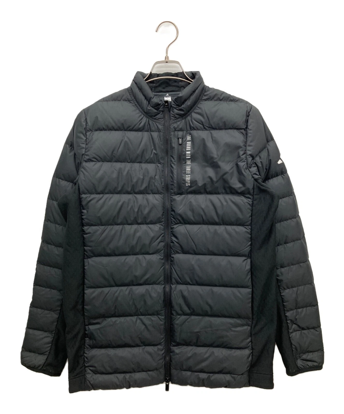 adidas Full Zip Down Jacket with Chest Pocket Men's Size M Black - product detail image 1
