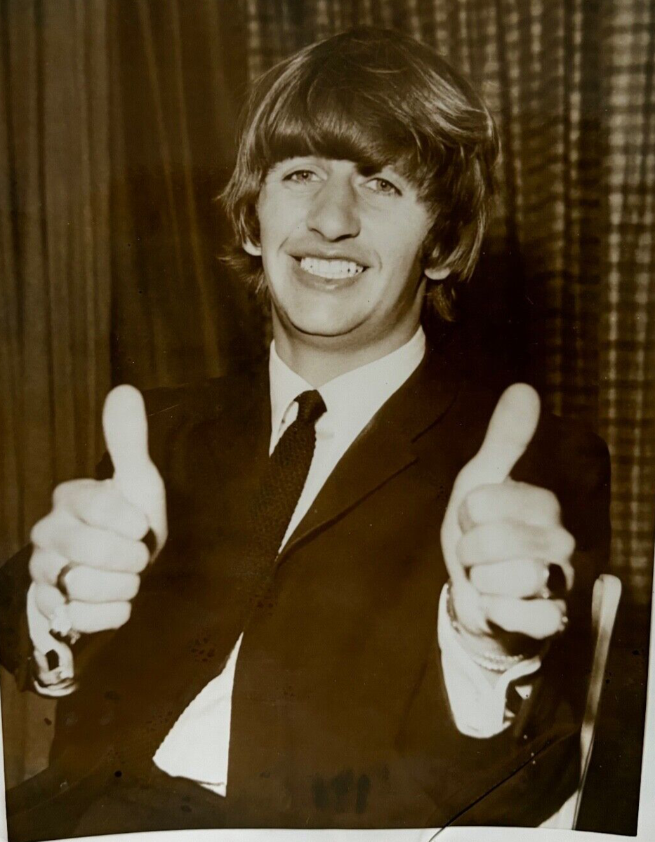 1964 Ringo Starr, Beatles Drummer Gives Thumbs Up Leaving Hospital