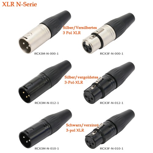 3 pines polo XLR hombre mujer conector de audio negro y plata - Imagen 3 de 19