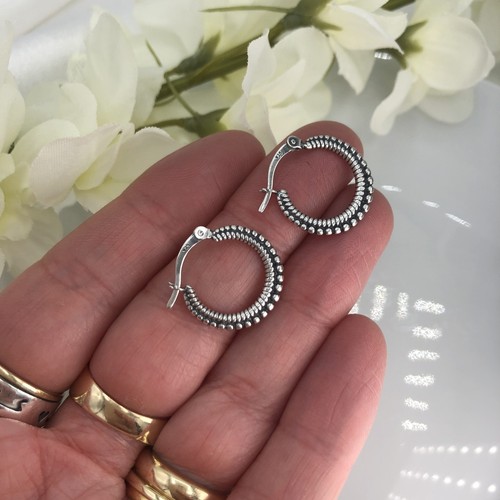 Silber Bali Creolen (17 mm) 925 Sterling Silber - Bild 2 von 4