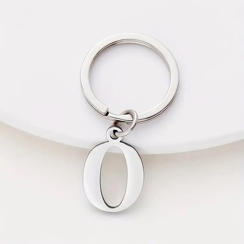 Schlüsselanhänger Buchstabe Silber Edelstahl Anhänger Keyring Alphabet - Bild 17 von 28