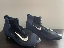 Size 16 Nike Huarache High Top Baseball Cleats Navy Blue w/ Tuff Toe 819136-014