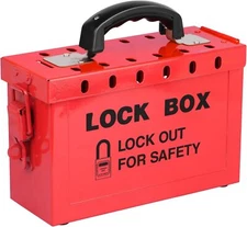 RealPlus Lockout Tagout Box Portable Loto Group Lock Box, 12 Padlock Capacity