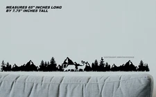 Deer Mountain Range Scene Forest Nature Home Office Wall Decor Decal Sticker 65"