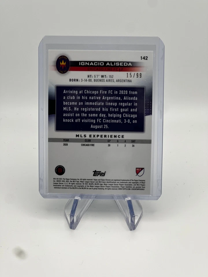IGNACIO ALISEDA 2021 Sapphire Major League Soccer Chicago Fire Aqua 15/99 - Image 2 of 2