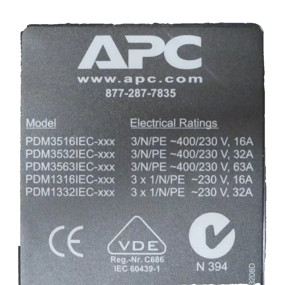 APC PDM3516IEC-620 Power Distribution Module 3 Phase 400v 3 Pole 5 Wire 16A 6.2m - Image 4 of 4