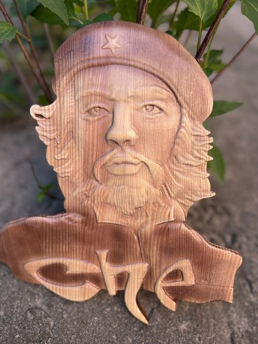 Ernesto Che Guevara Cuban Argentinean Revolutionist Wood Carving Picture Panno - Picture 2 of 24