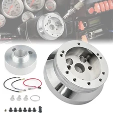For GM Chevy 5 & 6 Hole Steering Wheel Polished Hub Adapter Flaming River Ididit