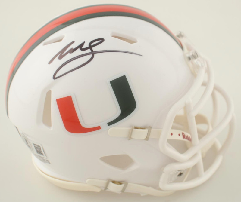 Willis McGahee Signed Miami Hurricanes Speed Mini Helmet (Beckett)