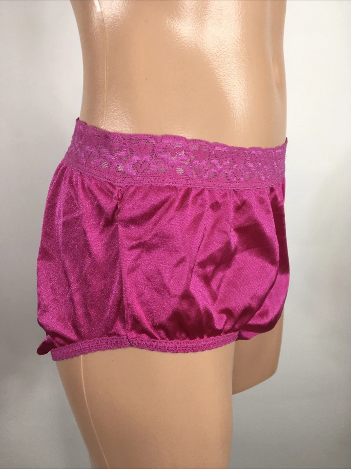 DE COLECCIÓN 1980 REFUERZO DE SETAS ABUELA NAILON BRAGAS ENCAJE TRANSPARENTE Rosa Oscuro 7 NUEVO Foto 4 de 4