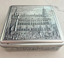 VTG Square German Lebkuchen Gingerbread Tin Box "Rathaus zu Aachen" City Hall