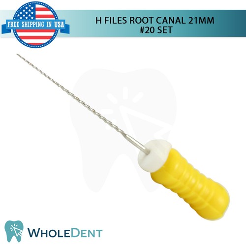 H Files Canal Raíz 21 mm Endodóntica Dental Hedstrom Paquete de 6 piezas Escariadores #20 - Imagen 3 de 4