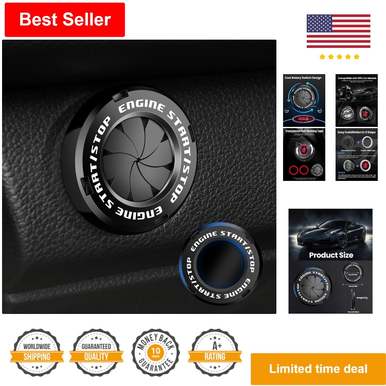 Car Accessories Engine Start Stop Button Cover - Fashionable & High Quality