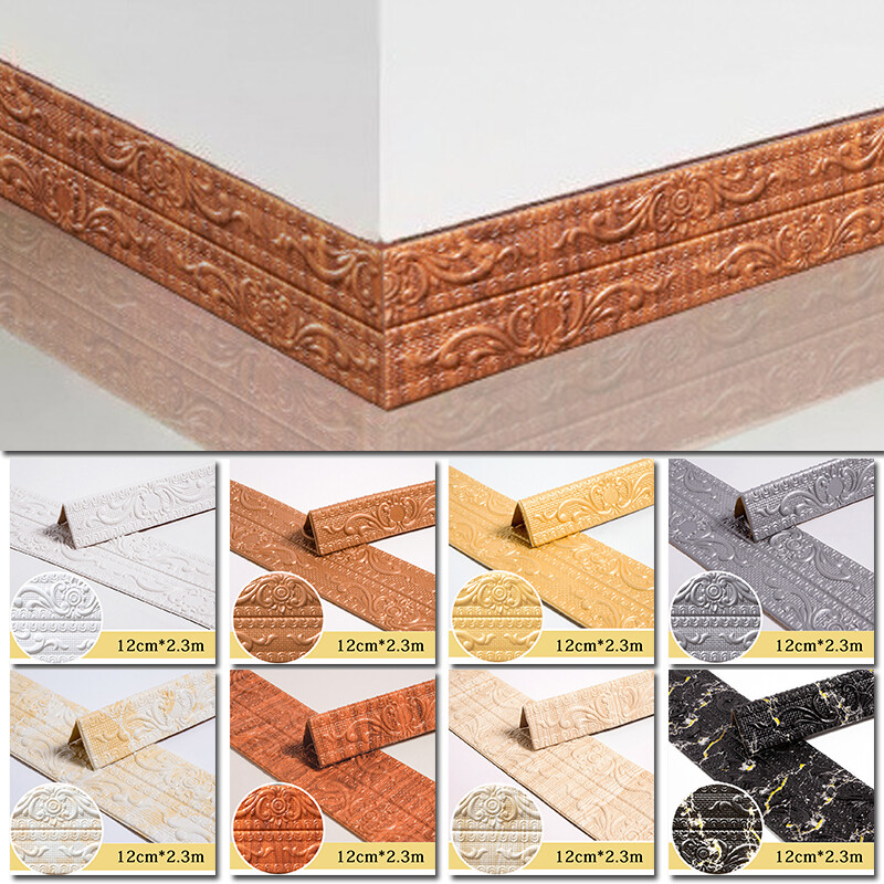 3D Self-adhesive PVC Wallpaper Border Waist Line Skirt Wall