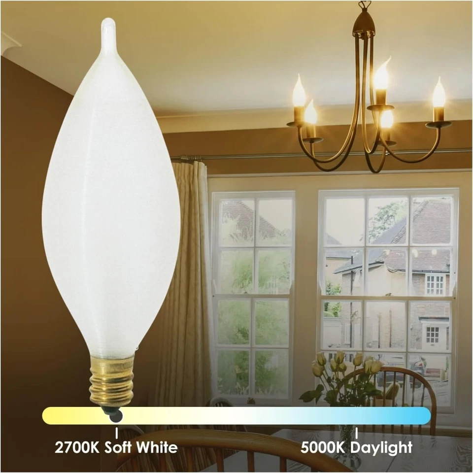 Satco S3404 - 40 Watt C11 Candelabra Light Bulb Spun White - 120 Volt  (25 Pack) - Image 3 of 4