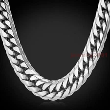 Big Chunky HipHop Chain For Men Link Silver Stainless Steel Heavy Necklace Gift