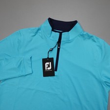 Footjoy Lightweight Solid 1/4 Zip Midlayer Wicking Stretch Blue Men's Size S