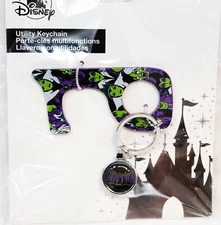 Disney Parks Villains Ulility Keychain No Touch Phone Door Opener Purple Key