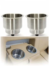 2Pcs Stainless Steel Cup Holder Brushed for Boat Camper Truck RV Drink Holder