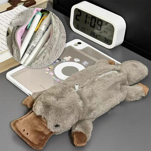 Cute Platypus Plush Pencil Case Cosmetic Bag Pen Pouch Stationery Storage Bag - Picture 1 of 8