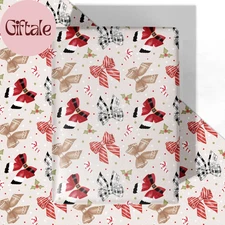 Christmas Bows Wrapping Paper - 4 Jumbo Sheets, 28*40 Inches - Colorful Xmas Gif