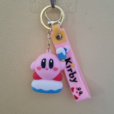 Kirby 3D Figure Bag Clip-On Keychain Pvc Keyring Bag Backpack Accessorie New