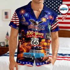Personalized Route 66 100th Anniversary 250th 1776-2026 V1 Hawaiian Shirt