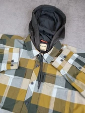 Simms Cold Weather Hoody Mens XL Plaid Button Insulated Fishing Waffle Fleece