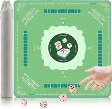 Mahjong Mat for Table- Anti Slip Noise Reduction Mahjong Mat with Rules, 31.5x31