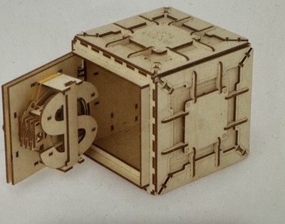New Ugears Mechanical Models Wooden Puzzles Safe 3-digit Code Lock For Adults