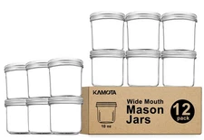 Wide Mouth Mason Jars 10 OZ, 10 OZ Mason Jars Canning Jars Jelly Jars With Wi...