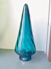 Blenko Mountain Pine Cerulean Optic Glass Tree 13” Tall Tree HTF
