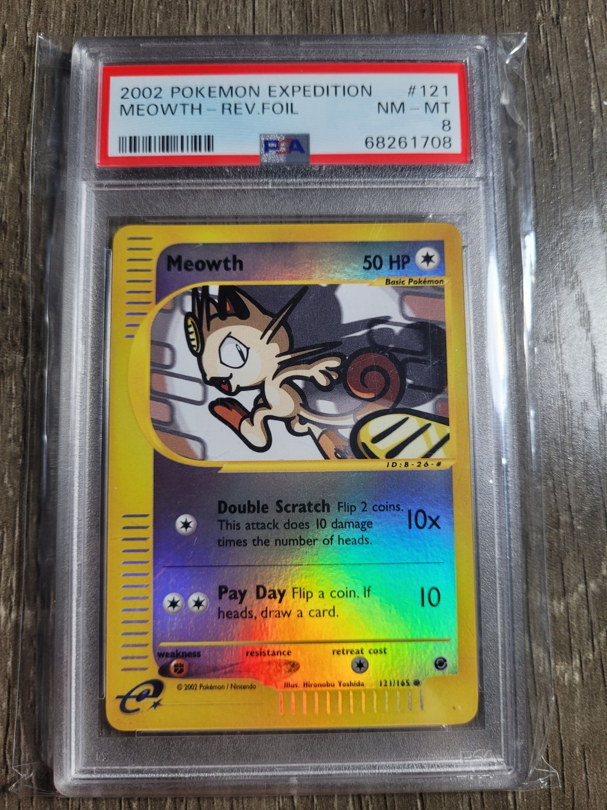 PSA 8 - 2002 Pokemon Meowth Expedition Reverse Holo 121/165