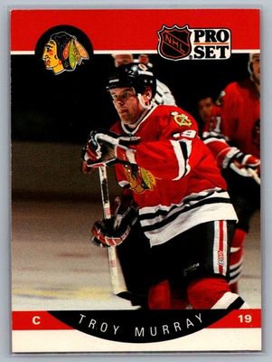 #ad 1990 91 Pro Set #57a Troy Murray Position and sweater number White on front $2.00