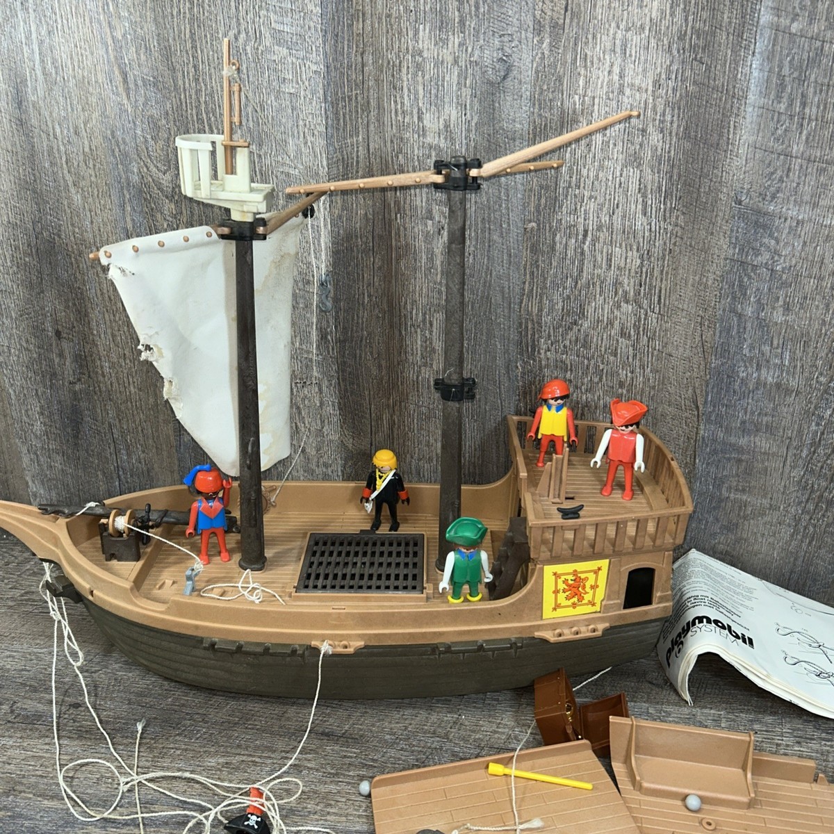 Vintage 70s Playmobil 3550 Pirate Ship Parts Pieces Being Sold