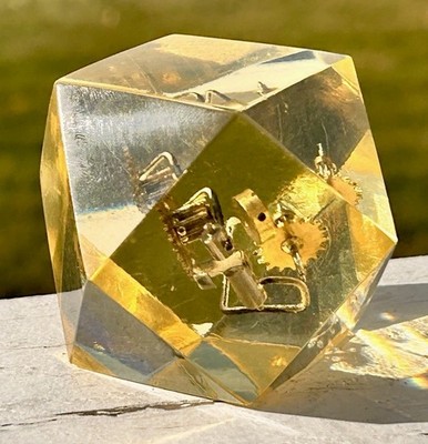 Vintage Lucite Resin Modernist Exploding Watch Sculpture Pierre Giraudon?