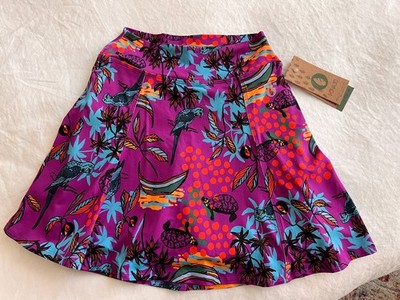 Dona Jo Skort Womens Water Life Small Black Colorful Pickleball Tennis NWT