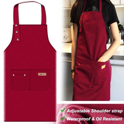 1-3 Pack Cooking Kitchen Aprons Work Apron With 2 Pockets for Men Women Chef