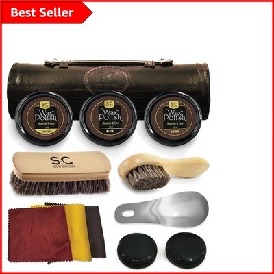 12-teiliges Stone & Clark Schuhputz-Set - Ultimativer Lederschutz & Glanz