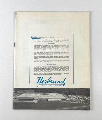 HERBRAND Automotive Tool CATALOG #66 Kelsey-Hayes Company ORANGEBURG S.C.