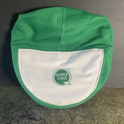 Vintage Quaker State Oil Snap Cap Snapback Newsboy Hat Flat Cap Made In USA