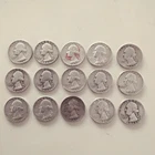 Lot of 15 Circulated Washington Silver Quarters 1944 1946 1953 1964