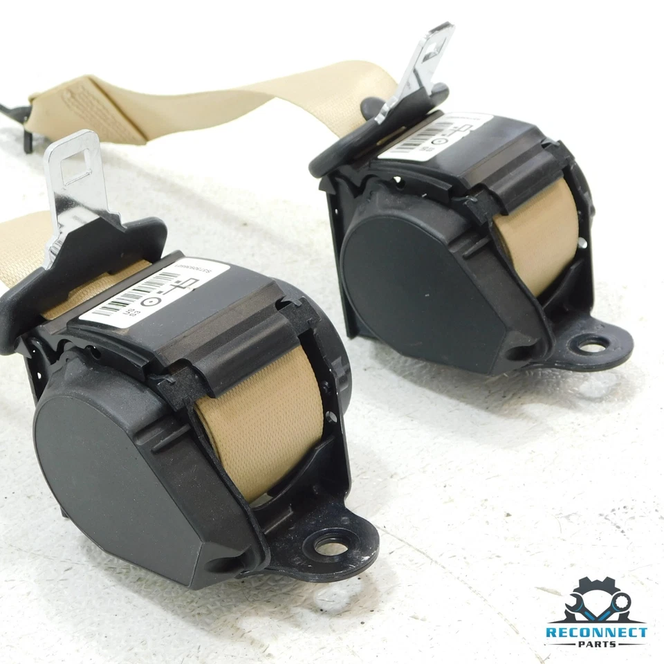 14-21 BMW 428i F32 Rear Left & Right Seat Belt Retractor Assembly Set Beige OEM - Image 3 of 4